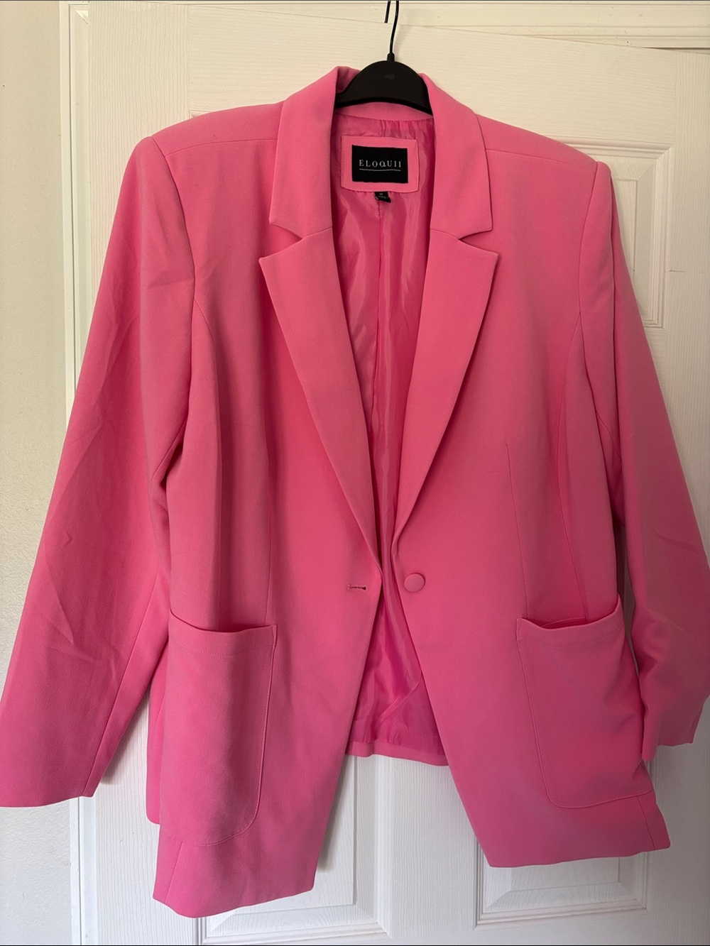 Eloquii Bright Pink Single-Button Blazer